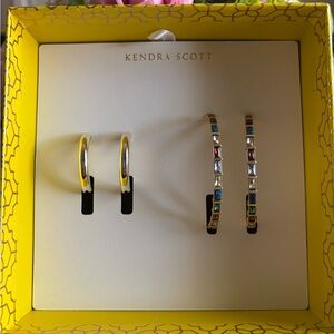 NWT Kendra Scott 2 Pieces Set Thora & Colecte Earrings Set Gold jewel tone mix